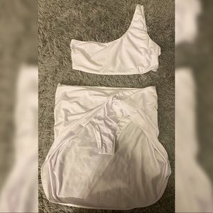 White two piece SHEIN bikini with wrap